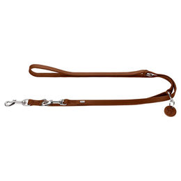 Hunter Verstellbare Hundeführleine Aalborg geflochten Leder Braun 15 mm x 200 cm – Bild 1 von 8