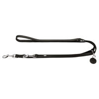 Produktbild von Hunter Verstellbare Hundeführleine Aalborg geflochten Leder Schwarz 15/200