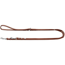 Hunter Verstellbare Hundeführleine Canadian Up aus Leder in Cognac 8/200 cm – Bild 1 von 10