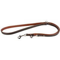 Produktbild von HUNTER Verstellbare Hundeführleine Canadian Up aus Leder Schwarz/Braun 200 cm