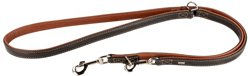 HUNTER Verstellbare Hundeführleine Canadian UP aus Leder Schwarz/Cognac 20/200 - 200 cm – Bild 1 von 6