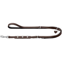 Produktbild von Hunter Verstellbare Hundeführleine Love aus Rindnappaleder braun/schwarz 13/200 cm