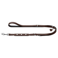 Produktbild von Hunter Verstellbare Hundeführleine Love aus Rindnappaleder braun/schwarz 18/200 cm