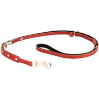 Produktbild von Hunter Verstellbare Hundeführleine Love aus Rindnappaleder rot/schwarz 200 cm