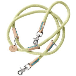 HUNTER Verstellbare Hundeführleine Malia aus Leder und Tau in Mint/Natur 200 cm – Bild 1 von 3