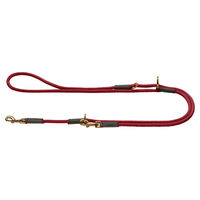 Produktbild von Hunter Verstellbare Hundeführleine Malia aus Leder und Tau in Weinrot/Dunkelbraun 200 cm - 200 cm