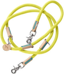 Hunter Verstellbare Hundeführleine Malia aus Leder und Tau, Limette/Natur, 200 cm - 200 cm – Bild 1 von 3