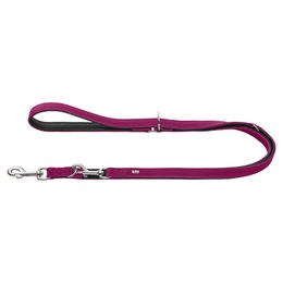 Hunter Verstellbare Hundeführleine Malta aus Leder Magenta/Schwarz 18/200 cm - 200 cm – Bild 1 von 2