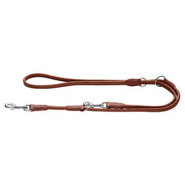 Hunter Verstellbare Hundeführleine Round & Soft Canadian Up aus Leder Cognac 200 cm – Bild 1 von 11