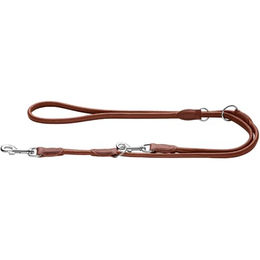 Hunter Verstellbare Hundeführleine Round & Soft Canadian Up aus Leder in Cognac 14/200 – Bild 1 von 3