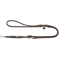 Produktbild von Hunter Verstellbare Hundeführleine Round & Soft Love aus Leder in Braun 6 mm / 200 cm