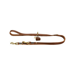 Hunter Verstellbare Hundeführleine Sansibar aus Rindsleder Cognac 200 x 15 cm – Bild 1 von 4