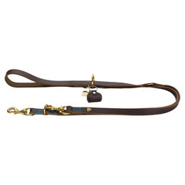 Hunter Verstellbare Hundeführleine Sansibar aus Rindsleder Dunkelbraun 200 cm x 20 mm – Bild 1 von 6