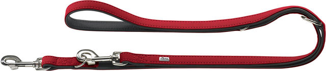 Hunter Verstellbare Hundeführleine Softie aus Kunstleder Rot/Schwarz 200 cm - 2 cm – Bild 1 von 3