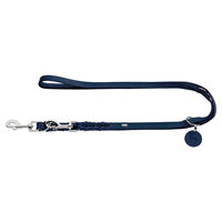 Produktbild von Hunter Verstellbare Hundeführleine Solid Education aus Leder dunkelblau 1,3 cm 2 m