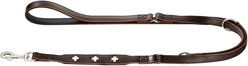 HUNTER Verstellbare Hundeführleine Swiss aus Leder braun/schwarz S-M – Bild 1 von 5