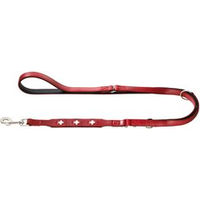 Produktbild von HUNTER Verstellbare Hundeführleine Swiss aus Leder Rot/Schwarz 200 cm - 200 cm