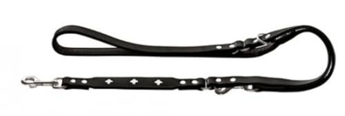Hunter Verstellbare Hundeführleine Swiss aus Leder Schwarz M-L - 200 cm – Bild 1 von 5