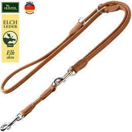 Produktbild von Hunter Verstellbare Hundeleine aus Elchleder Schwarz 200 cm