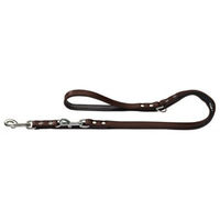 Produktbild von Hunter Verstellbare Leder Führleine Basic Braun/Schwarz 18 mm / 200 cm