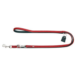 Produktbild von Hunter Verstellbare Leder Führleine Lucca Rot/Türkis 15 mm / 200 cm