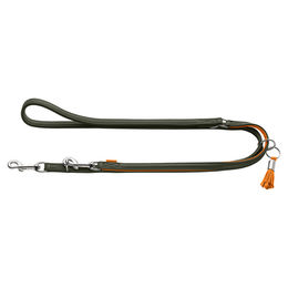 Produktbild von Hunter Verstellbare Leder Führleine Portofino Grün Orange 200 cm 20 mm
