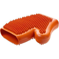 Produktbild von Hunter Wellness Handschuh Bürste für Hunde aus Gummi orange