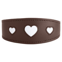 Produktbild von Hunter Windhundhalsband Love aus Rindsleder braun/schwarz Größe 32