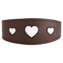 Hunter Windhundhalsband Love aus Rindsleder braun/schwarz Größe 52 – Bild 1 von 6