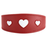 Produktbild von Hunter Windhundhalsband Love aus Rindsleder rot/schwarz Größe 47 - 1 Stk.