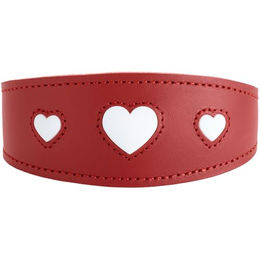 Hunter Windhundhalsband Love Leder rot/schwarz Größe XS - 1 Stk. – Bild 1 von 10