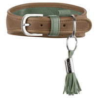 Produktbild von Hunter Windhundhalsband Portofino aus Leder in Beige/Türkis Größe S
