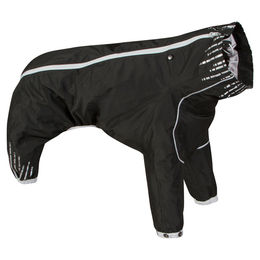 Produktbild von Hurtta Downpour Suit Regen-Overall für Hunde schwarz wasserdicht Größe L