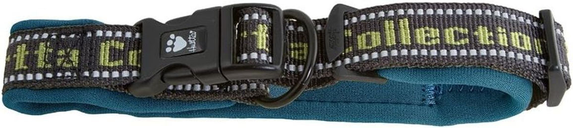 Hurtta Hundehalsband aus Nylon gepolstert Grün Türkis 56-66 cm – Bild 1 von 7