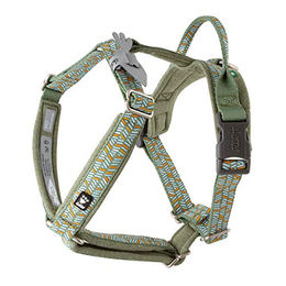Hurtta Razzle-Dazzle Gepolstertes Y-Geschirr für Hunde aus recyceltem Polyester Grün 65-80 cm – Bild 1 von 4