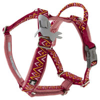 Produktbild von Hurtta Razzle Dazzle Gepolstertes Y-Geschirr für Hunde Rot Orange 65-80 cm