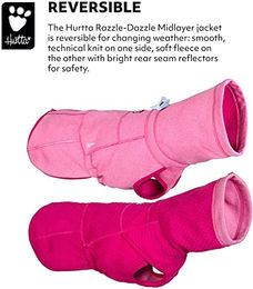 Hurtta Razzle-Dazzle Midlayer Fleece-Jacke für Hunde Beetroot Pink 45 cm – Bild 1 von 3