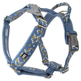 Produktbild von Hurtta Razzle Dazzle Y-Geschirr Bilberry Jeansblau für Hunde Brustumfang 55-65 cm