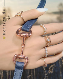 HV Polo Armband HVPKate Big aus Kunstleder in Blau und Roségold – Bild 1 von 1