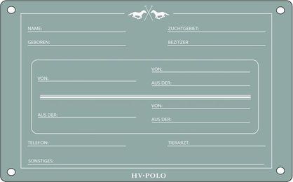 Produktbild von HV Polo Boxenschild aus Metall in Blau