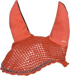 Produktbild von HV Polo Classic Fliegenhaube für Pferde aus Baumwolle in Orange und Rot