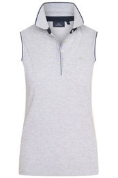 Produktbild von HV Polo Damen Poloshirt ärmellos aus Baumwolle Grau