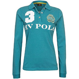 HV Polo Favouritas EQ Damen Reitshirt mit langen Ärmeln in Blau Türkis Größe S – Bild 1 von 2