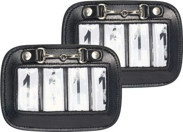 Produktbild von HV Polo Gloria Reitnummernschild aus Kunstleder Schwarz 2er Set