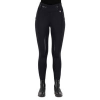 Produktbild von HV Polo HVPFavourite Summer Reitleggings Damen Schwarz mit Silikon Vollgrip Größe 40