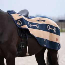 HV Polo Pferde-Walker-Decke Gwenny Print Fleece navy-camel Größe 155 cm – Bild 1 von 1