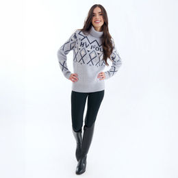 HV Polo Pullover HVPDorian für Damen aus Baumwolle in Blau oder Grau Größe XS – Bild 1 von 3