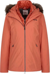 Produktbild von HV Polo Reitjacke für Damen mit Kapuze wasserdicht Winter Schwarz Orange Größe M