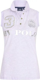 Produktbild von HV Polo Reitshirt für Damen aus Baumwolle Ärmelloses Reitpolo Favouritas Lila Weiß Größe M