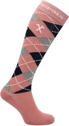 Produktbild von HV Polo Reitsocken Argyle gepolstert für Damen aus Baumwolle Blau Rosa Bunt Größe 35-38